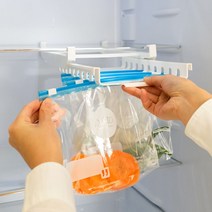 냉장고 수납 지퍼백 정리 홀더 슬라이딩 레일 트레이, 화이트