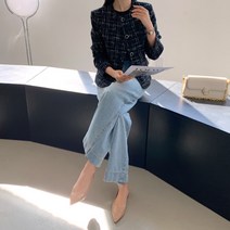 더제이수 / 멘티 체크 트위드 자켓