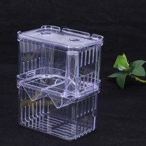 무환수 어항 자반 수조 금붕어 애완용 거북이 2자 3자 4자 자동 청소 30큐브 광폭 크기 더블 데크 맑은 물고기 번식 격리 상자 수족관 부화장 인큐베이터 홀더 물고기를위한, 8x7x11cm