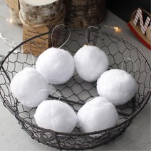 눈송이 솜 스노우볼 트리 장식 소품 장식소품 크리스마스 파티, 지름7cm(6P)