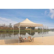 호두TC 조립식 원두막 미니 정자 평상 마루 데크 텐트, 3x3m 화이트