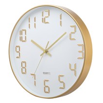 모던 인테리어 무소음 벽시계, 화이트 골드