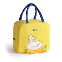 오리패턴 보온보냉 도시락가방 런치백 쿨러 아이스백, 핑크