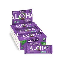 ALOHA 식물 단백질 바 초콜릿 퍼지 브라우니 12 카운트 1.98oz 바 저당류 프리 팔레오 저탄수화물 스테비아 프리 프리 설탕 알코올