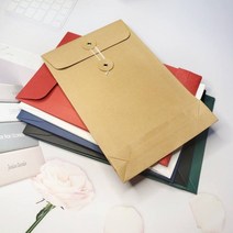 A5 컬러 무지 감성 디자인 색상 크라프트 하도메 종이 단추 각대 포장 사각 봉투 케이스 제작 소봉투 서류 포토 사진 그림 선물 엽서 보관 끈 달린 박스 패키지 세로 빨강 레드 1p, 남색
