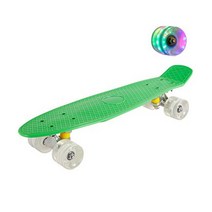 전동서핑보드 롱보드샵 Jusenda 스케이트 보드 22in 어린이 스쿠터 페니 미니 Longboard 바나나 파스텔 깜박이 바퀴 트럭 베어링, [04] Green