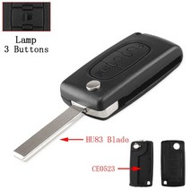 자동차 키링 키케이스 키홀더 KEYYOU 접이식 Cae 키 케이스 푸조 107 시트로엥 C2, 08 HU83 CE0523