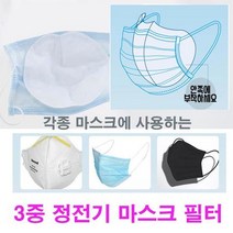 3중 정전기 마스크필터 50매 1박스 패션마스크증정, 마스크필터 50매입+패션마스크1매, 상세페이지 참조