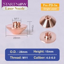 Startnow 파이버 레이저 커팅 노즐 Precitec SP 시리즈 용 단일 이중층 HANS 머신 부품 Dia28mm, 03 Pre-PD-Sa_12 4.0