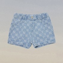 엠엘비 키즈 모노그램 자가드 3부 데님 팬츠 뉴욕양키스 L.블루 7FDPM0323-50BLL