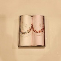 레노마 남녀2매 수입 자수 손수건 세트(RN01번)