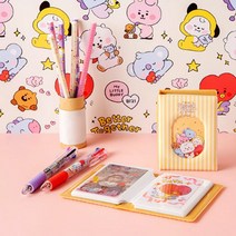 BT21 포토 콜렉트북 미니 포켓 앨범 폴라로이드 엽서 즉석 스티커 사진 보관, 옐로우