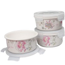 라비에 라비에찬통세트-도자기원형밀폐용기세트 중3단