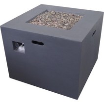 Leo 야외용 31인치 정사각형 경량 콘크리트 가스 연소 화덕 다크 그레이, 짙은 회색