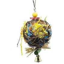 1 Pcs 재미있는 등나무 공 앵무새 장난감 및 액세서리 조류 스탠드 용품 퍼치 스윙 잉꼬 제품 케이지 장식, 01_1