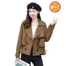 여성 쇼트 스프링 코트 여성 가을 자켓 구김 저항 내마모성/ 보풀 쉽게 생기지 않음
