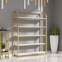 트윈클 구두 진열 가방 선반 제과 제빵 진열대 다층 신발 전시 뷰티 인테리어 명품 쇼핑몰, 160x29x180골드프레임화이트문없음5단