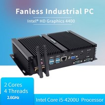 [해외] 팬리스 산업용 미니 PC I5 72U I3 55U I3 71U 미니 컴퓨터 2 RS232 COM VGA HD, 16GB RAM 128GB SSD i3 7100U