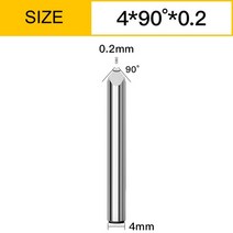 아크릴커터 아크릴재단 Vsharp-3 가장자리 4mm 조각 비트 카바이드 CNC 도구 20-90 도 밀링 커터 나무 아크, 19 4x90Deg.x0.2