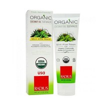 Radius 래디어스 USDA 오가닉 코코넛 오일 치약 민트 알로에 님 85g