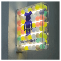 투명 갈바프레임 아크릴 갈바간판 사각 돌출 문패, 60x40cm 양면 라이트 박스 (주문제작)