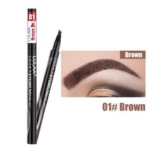 4 포인트 눈썹 펜 4D 헤어 문신 방수 파인 스케치 액체 모조 생태 연필, [06] 01 Brown