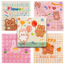 KKOutlet 귀여운 캐릭터 지퍼백 다용도 미니 비닐백 파우치 50매, 프렌즈믹스