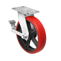 우레탄 아시바바퀴 작업대 바퀴 250mm 750kg 레드, 브레이크