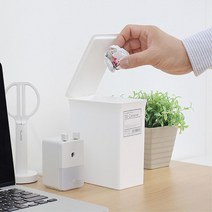 좁은 화장대 책상 슬림형 미니 커버 휴지통 쓰기편한