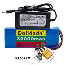 전기 자전거 배터리 36V 6Ah 18650 리튬 배터리 팩 10S2P 6000mAh 250-500W 모터 내장 15A BMS DC 42V 전기