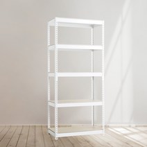 앵글선반 철제 창고 다용도실선반 5단 1100 x 700 x 2100, 블랙, 9mm 양면코팅 보드