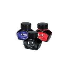 자바펜 자바 만년필용 병 잉크 30ml 흑색 적색 청색, 1, 3_적