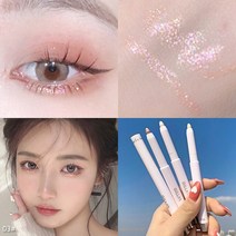 더블 헤드 아이섀도우 펜 오래가는 방수 및 피지 않는 반짝이는 진주 광택 아이라이너 젤 아이 섀도우 스틱, 03 03 One head
