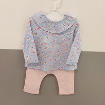 압소바 50% 봄 가을 카라가 예쁜 플라워 상하복