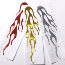 오토바이 입체 불꽃 스티커 바이크 데칼 메탈 엠보 장식 익스테리어, GS0100908A골드, 1개