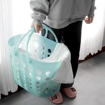 원룸 세탁물 수거함 대용량 캠핑 보관함 이불빨래가방 수건함 다용도 보관함 빨래통 세탁 빨래바구니, 소프트 빨래바구니ㅡ(블루)