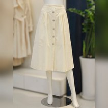 나이스크랍 나이스클랍 뒷밴딩 버튼포인트 핀턱 스커트(A232PWS301)IV