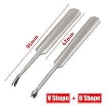 가죽공예공구세트 치즐 목타U+ V 모양의 가죽 스티칭 스카이빙 도구 S/L 그루버 펀칭 키트 공예 구멍 가, 02 Small 2pcs