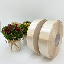 포장 리본 끈 제이제이리본 고밀도주자 45M 2롤 76칼라 (3mm 5mm), 5mm, 연베이지