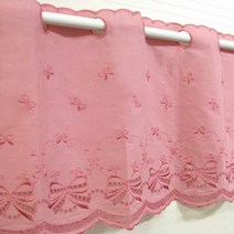 balance curtain 레이스 면 봉 바란스 리본 중 인디핑크