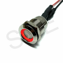 LANBOO 12파이 12MM 락타입 푸쉬락 3색 LED스위치 방수 메탈스위치 IP65 LED 5~24V 배선포함X, 레드