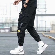 스트릿 조거 팬츠 남자 카고 밴딩 바지 데일리 힙합룩