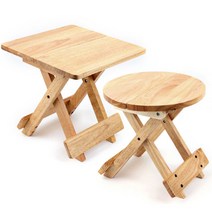 원목 접이식 미니의자 캠핑 낚시, 사각의자, 1개