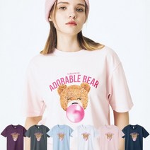 베르디베어 풍선껌베어 남녀공용 곰돌이 반팔티