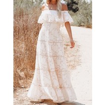 린넨 원피스 마 빅사이즈 롱 리넨 맥시 드레스 여성 화이트 슬래시 넥 여름 나비 슬리브 레이스 스티칭 긴 Sundress Boho Hollow Out Vestido Mujer