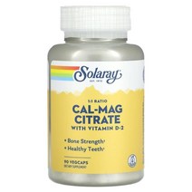 Solaray (솔라레이) Solaray Cal-Mag Citrate with Vitamin D-2 90 VegCaps, 2개
