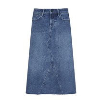 헤지스레이디스 (HSSK2C751) 블루 면혼방 데님 A라인 스커트