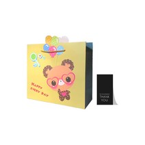 27리빙 선물 쇼핑백 10p+감사 스티커 10p, 소, 10 동물친구들 아기곰