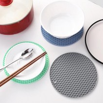 원형 실리콘 간편 고리형 냄비 받침대 캠핑 라탄 원목, 17.5cm