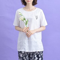 내추럴가든 들꽃 절개 린넨 티셔츠